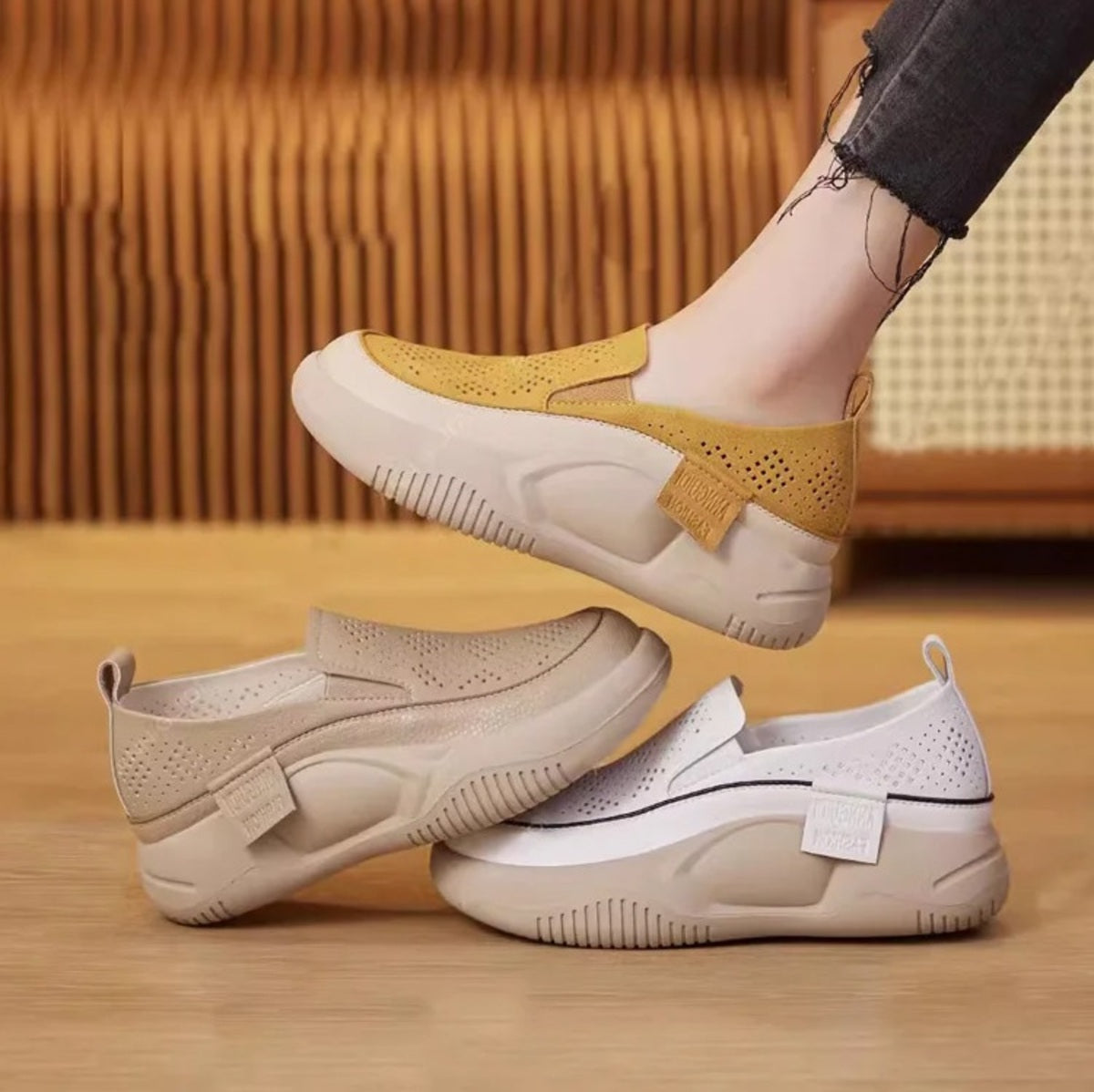 Women's Casual Loafers - Retro Platform Sneakers