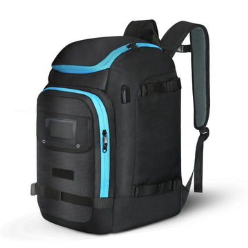 Ski Boot Bag Backpack 50L - Waterproof Travel with Helmet & Goggles Storage