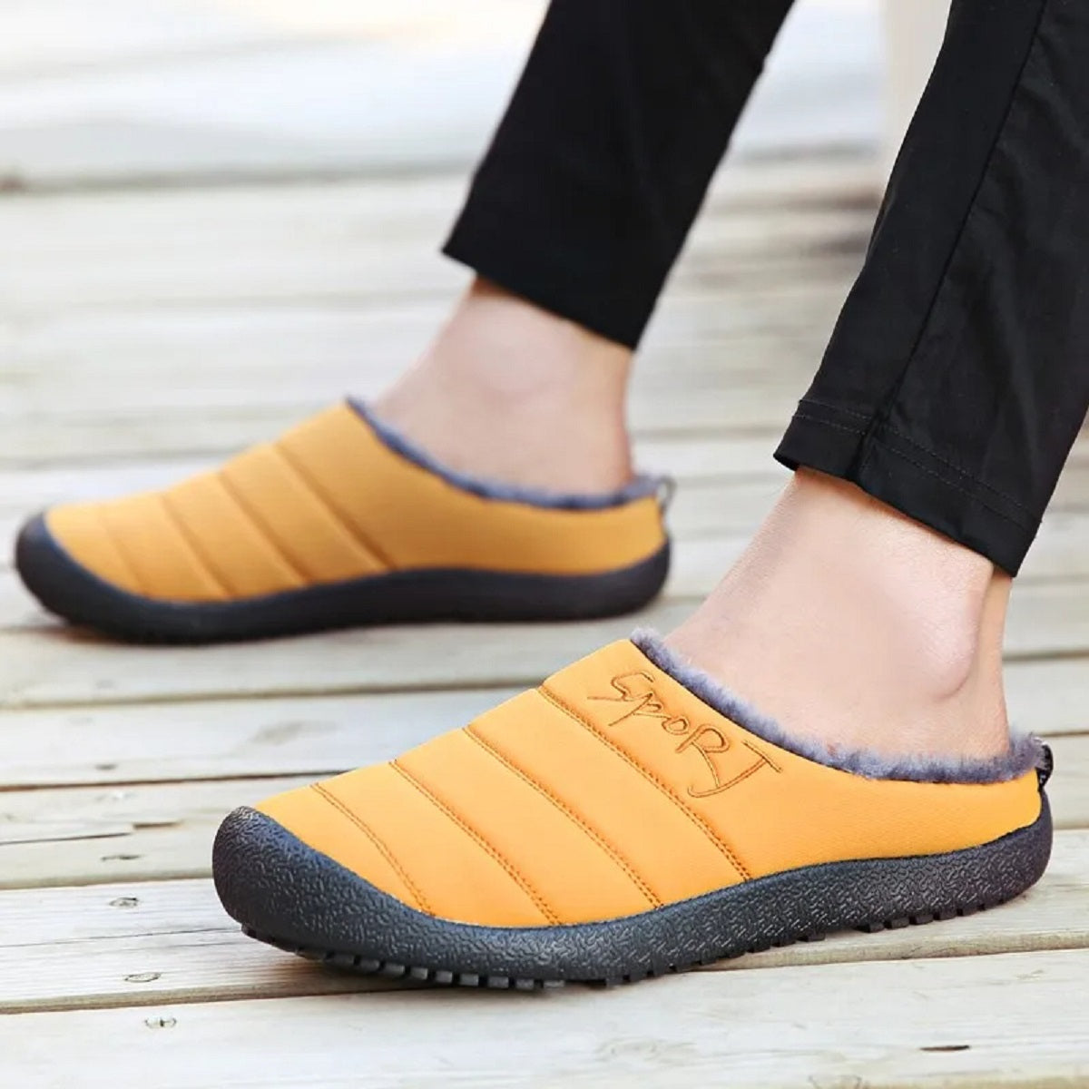 Warm Slippers with Thick Plush Shoes