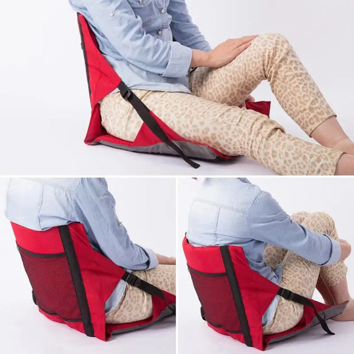 Folding Padded Stadium Seat - Portable Backrest Cushion for Bleachers & Beach