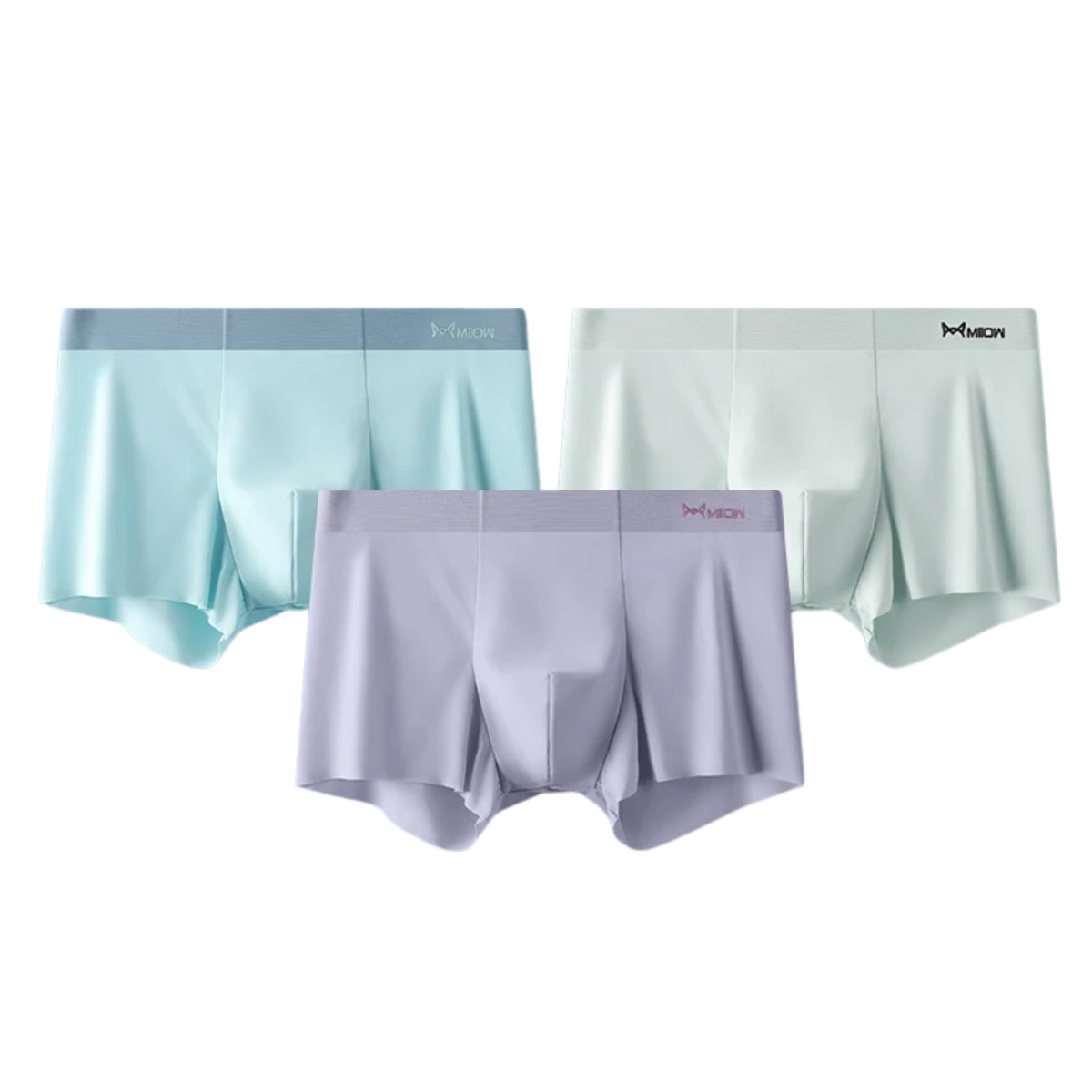 3-Pack Ice Silk Men's Boxers - Seamless Metal Fiber Antistatic Underwear