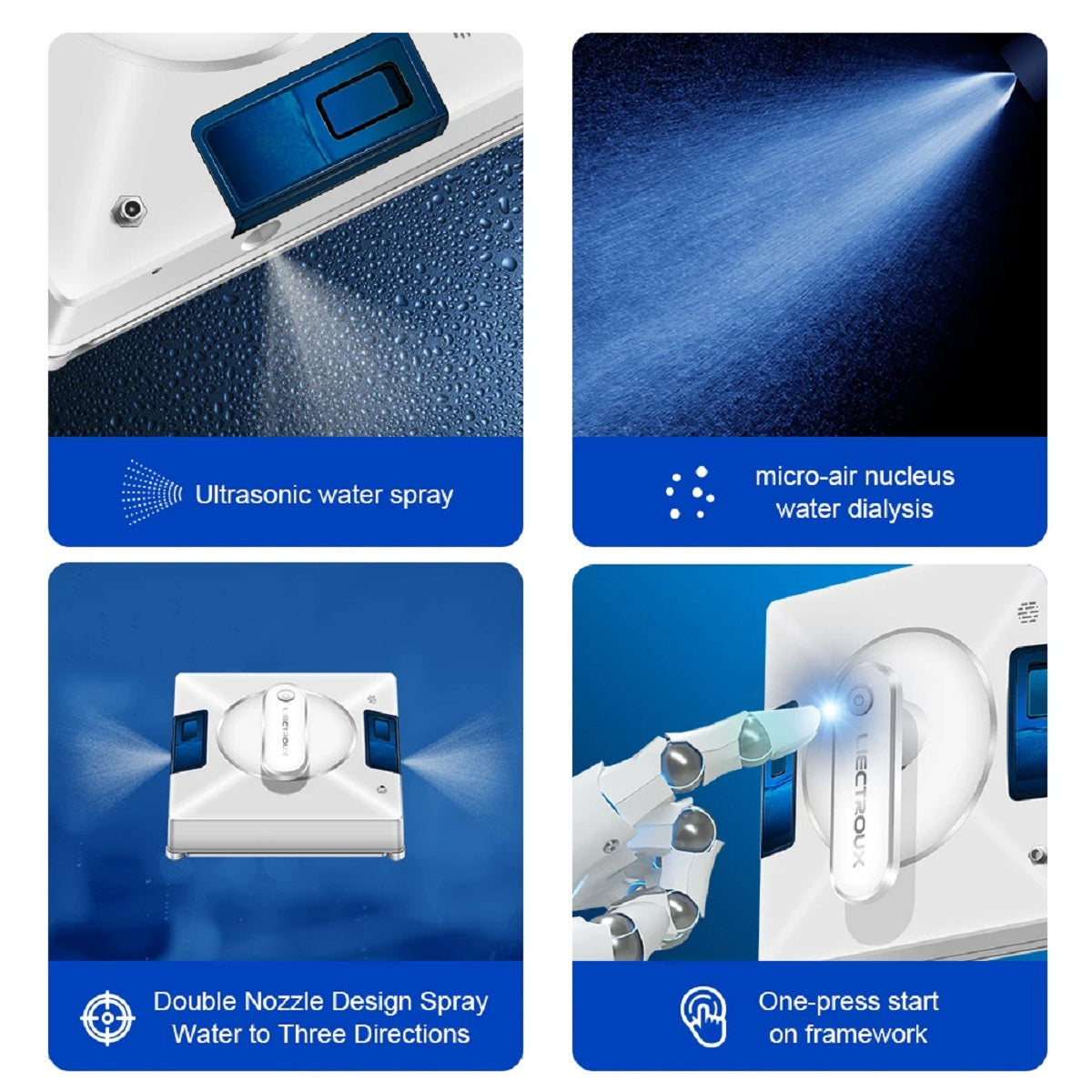 Smart Window Cleaning Robot - Dual Water Spray Laser Sensor Navigation