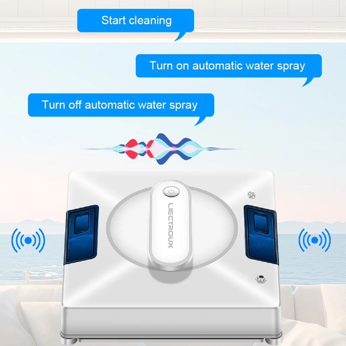 Smart Window Cleaning Robot - Dual Water Spray Laser Sensor Navigation