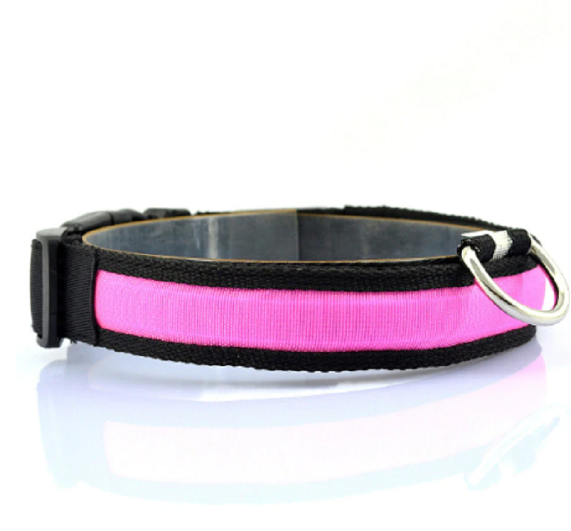 Glow in the Dark Dog Collar Night Safety Solar Charge LED