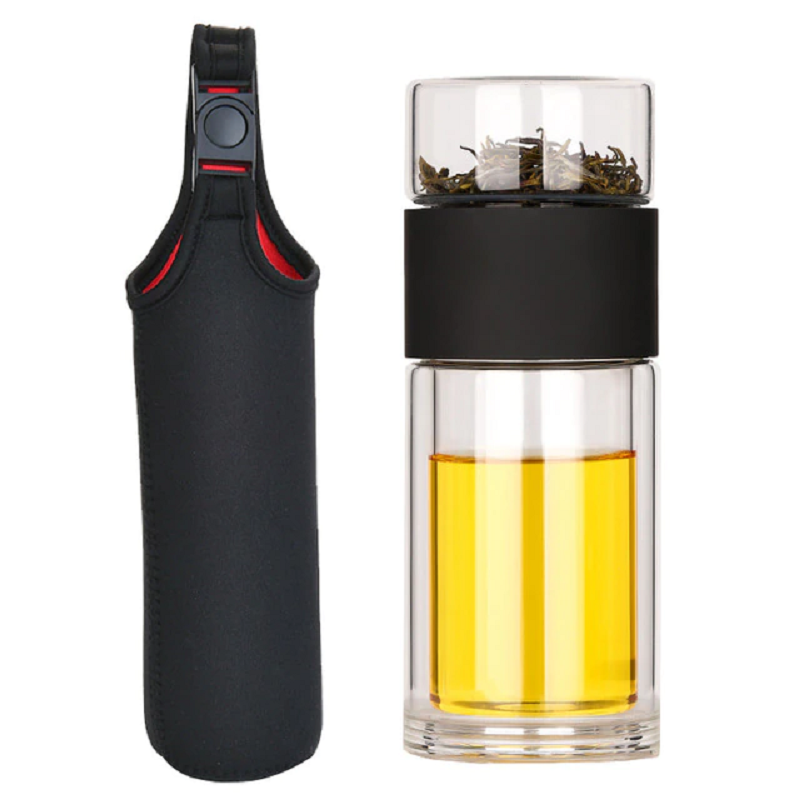 Double Glass Tea Drink Bottle Infuser Tumbler Waterbottle Eco-Friendly