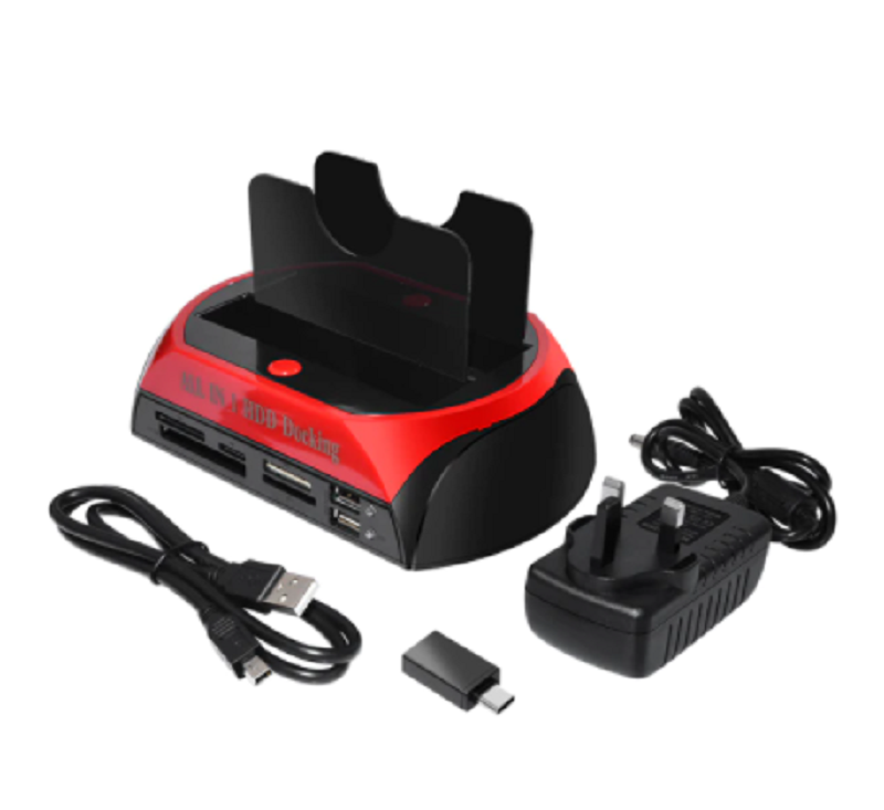 HDD Docking Station Ide Sata Dual USB 2.0 : Clone Hard Drive Card Reader