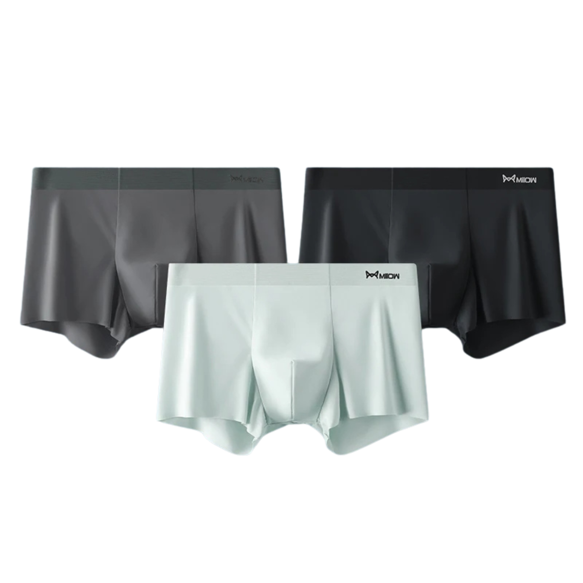 3-Pack Ice Silk Men's Boxers - Seamless Metal Fiber Antistatic Underwear