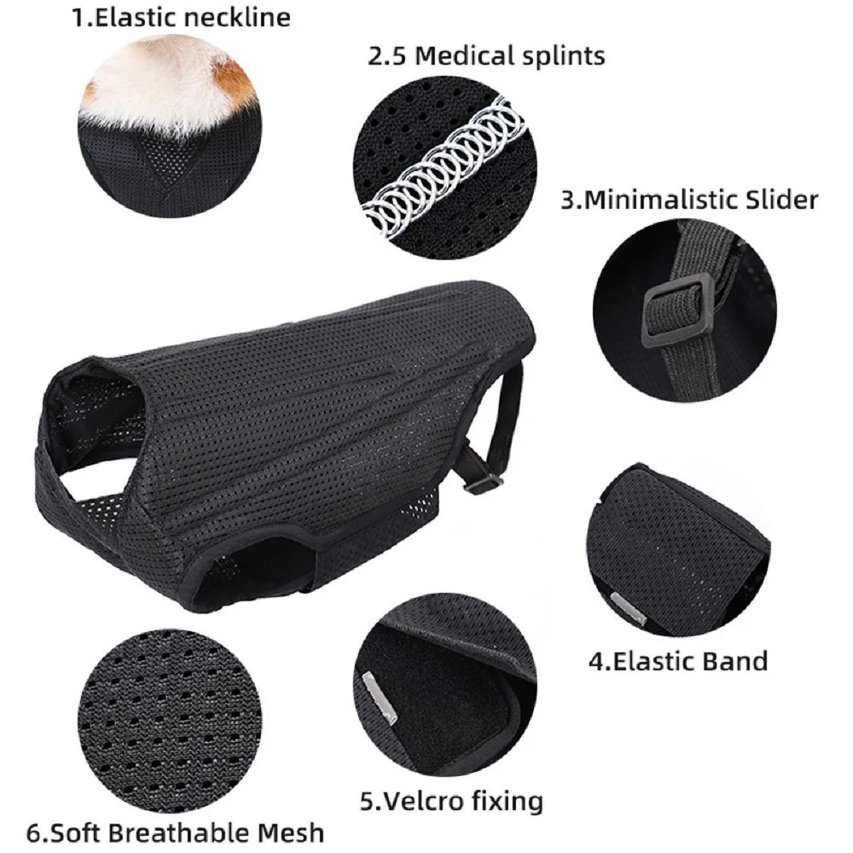 Dog Back Brace Vest - Ivdd Recovery Support Harness for Pain Relief