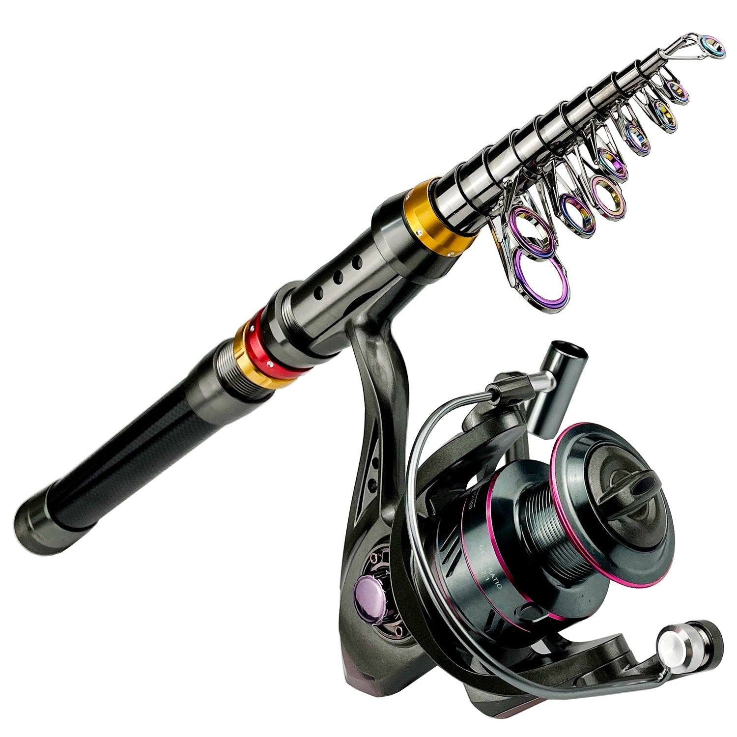 Carbon Fiber Telescopic Fishing Rod And Reel Combo - Super Hard Spinning Kit