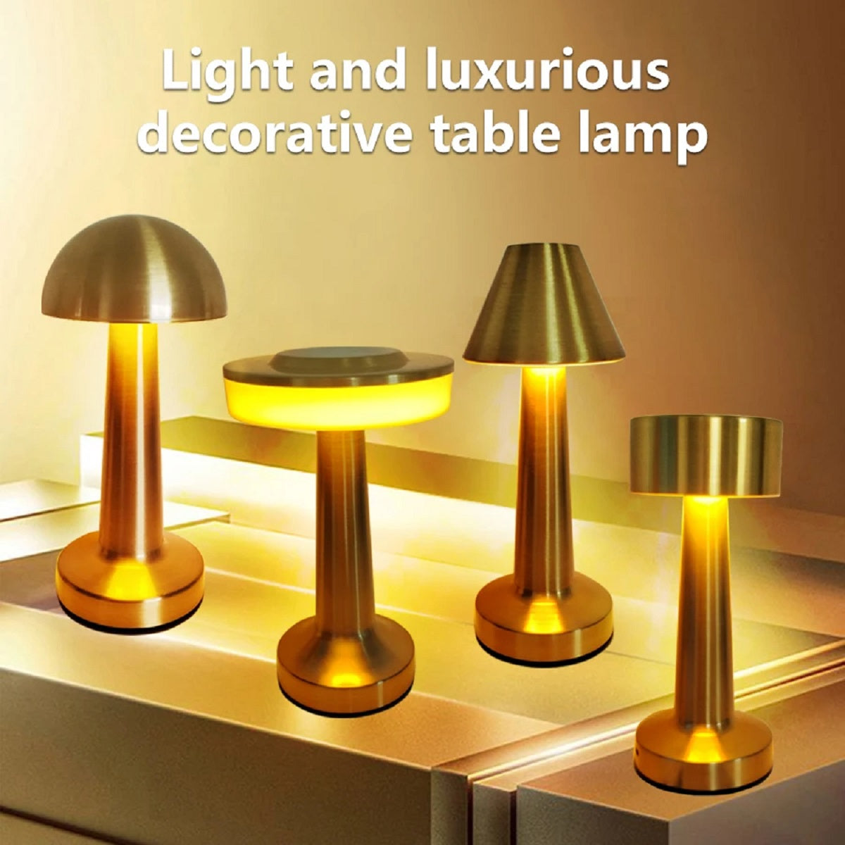 Portable Dimming LED Table Light Metal Touch Lamp