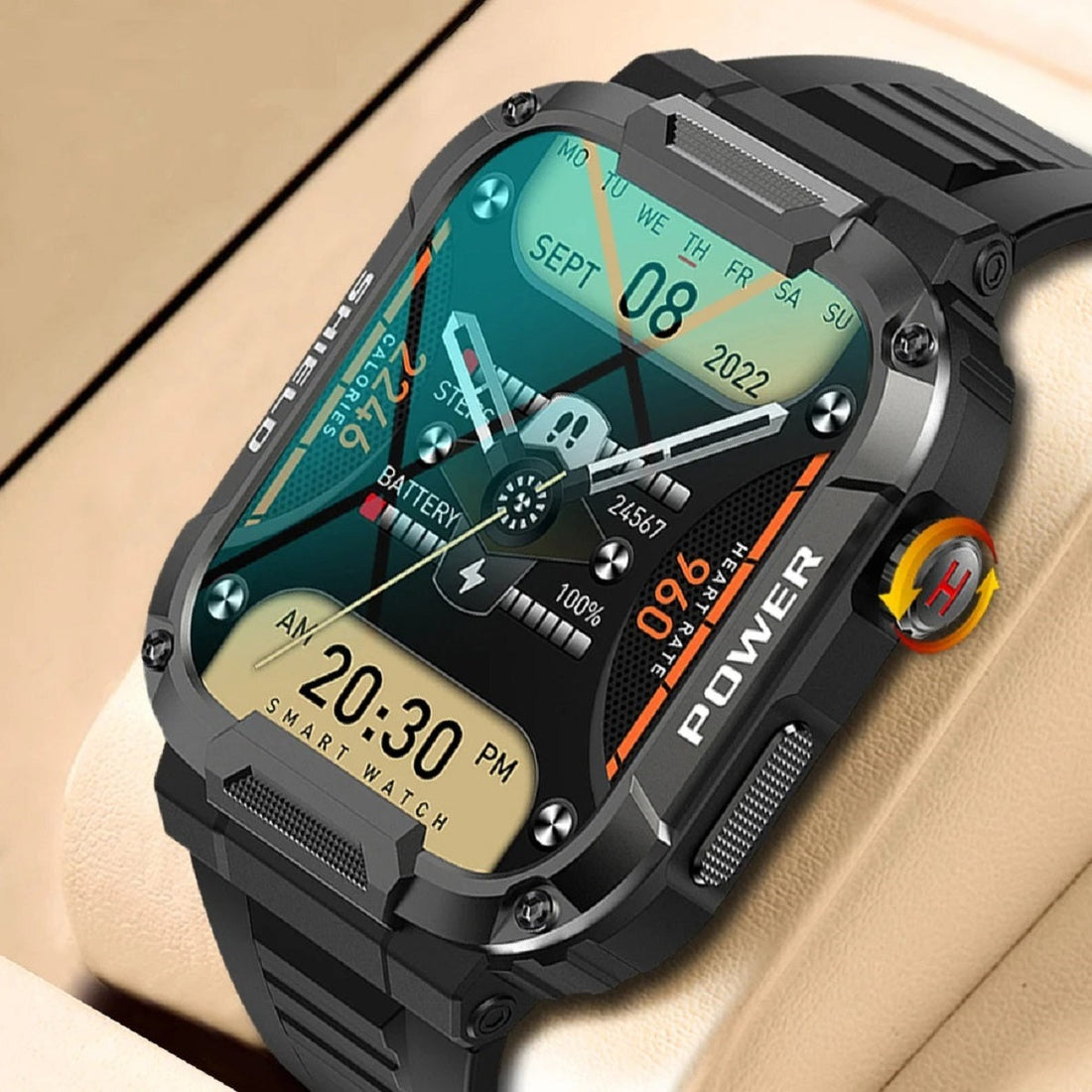 Men's 1.85" Military Smartwatch - Bluetooth Call IP68 Waterproof Fitness Watch
