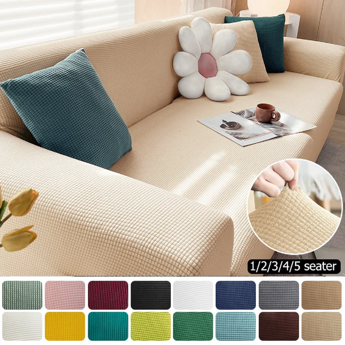Jacquard Couch Sofa Cover Elastic for Living Room