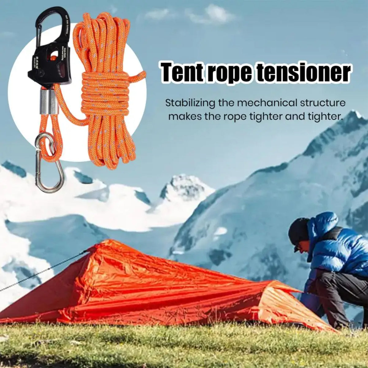 Aluminium Tent Guyline Tensioner Buckle - Heavy-Duty Cord Adjuster