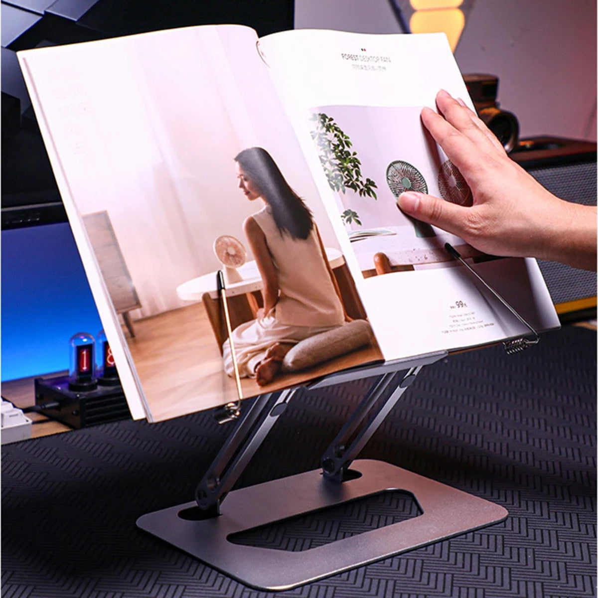 Adjustable Foldable Aluminum Stand - Laptop Tablet and Book Holder
