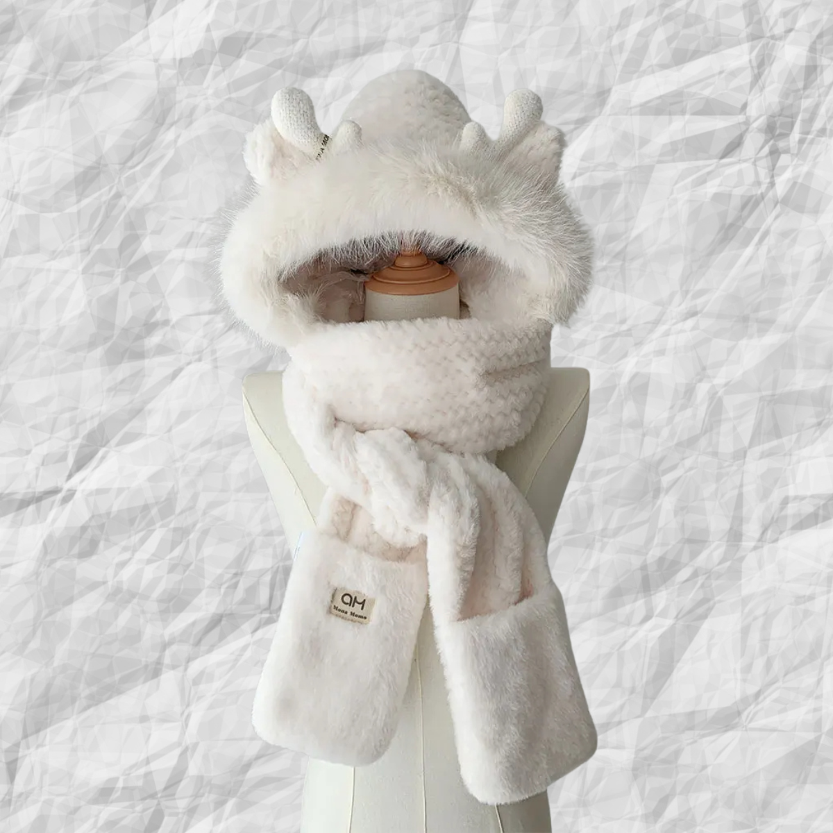 Hoodie Scarf Gloves Thick Slouchy Soft Snow Hat