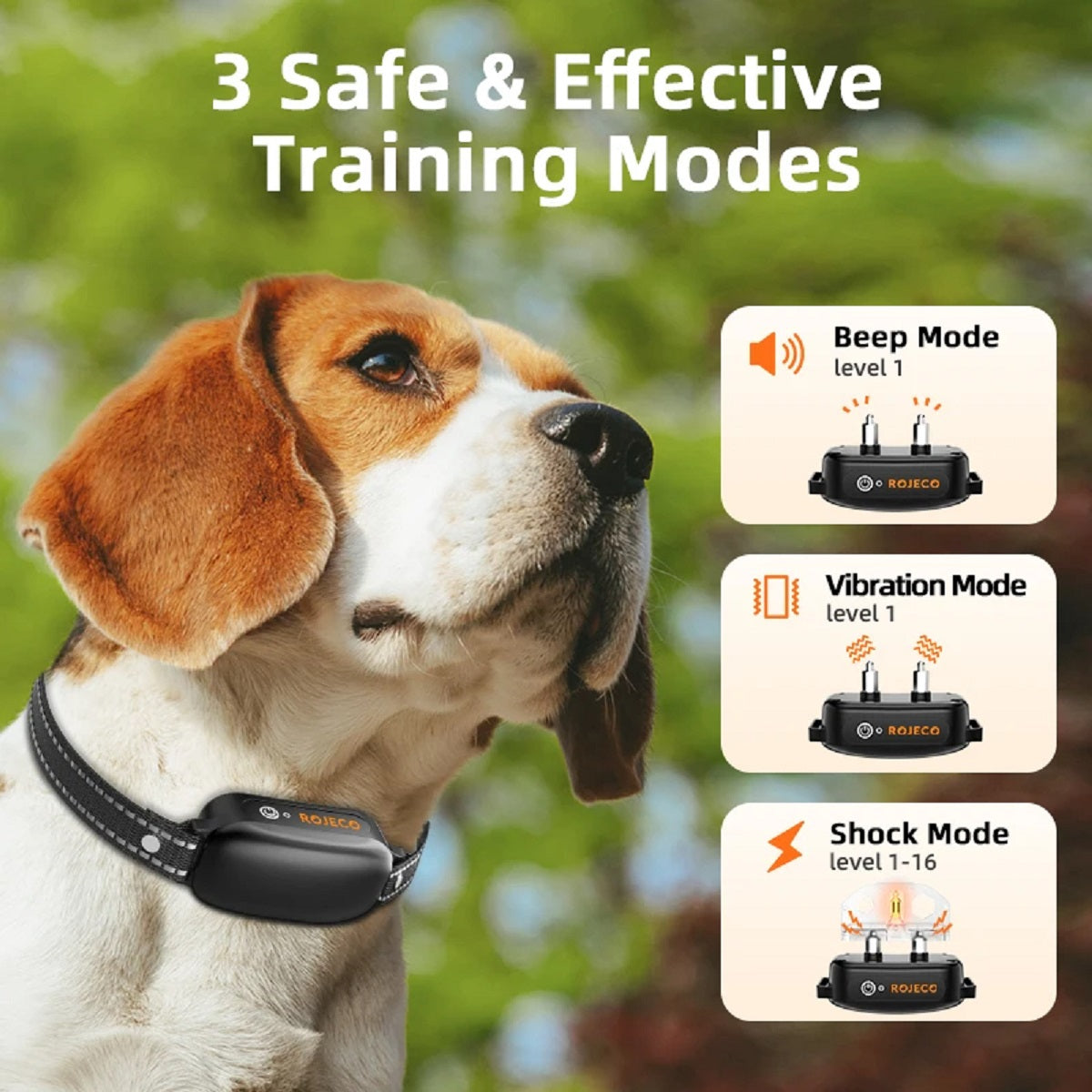 Ipx7 Waterproof Dog Training Collar - Rechargeable Remote Shock and Vibration