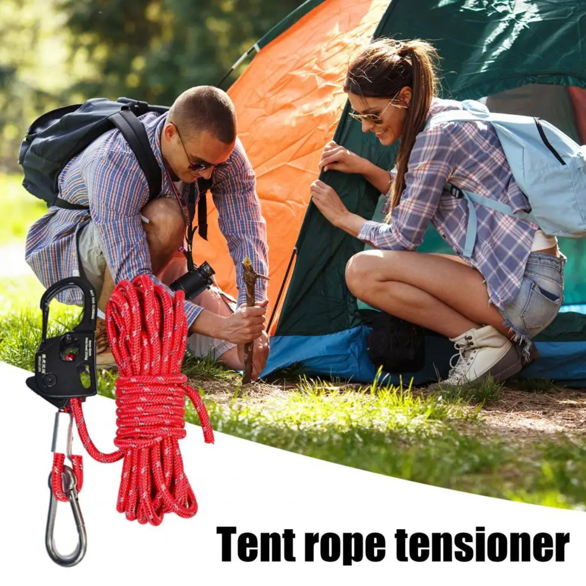 Aluminium Tent Guyline Tensioner Buckle - Heavy-Duty Cord Adjuster