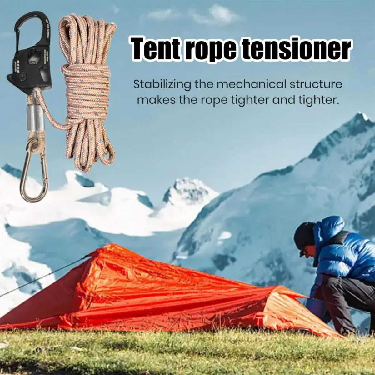 Aluminium Tent Guyline Tensioner Buckle - Heavy-Duty Cord Adjuster