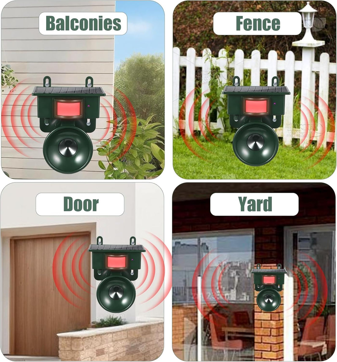 Solar Ultrasonic Animal Repellent - Motion-Activated Outdoor Pest Deterrent