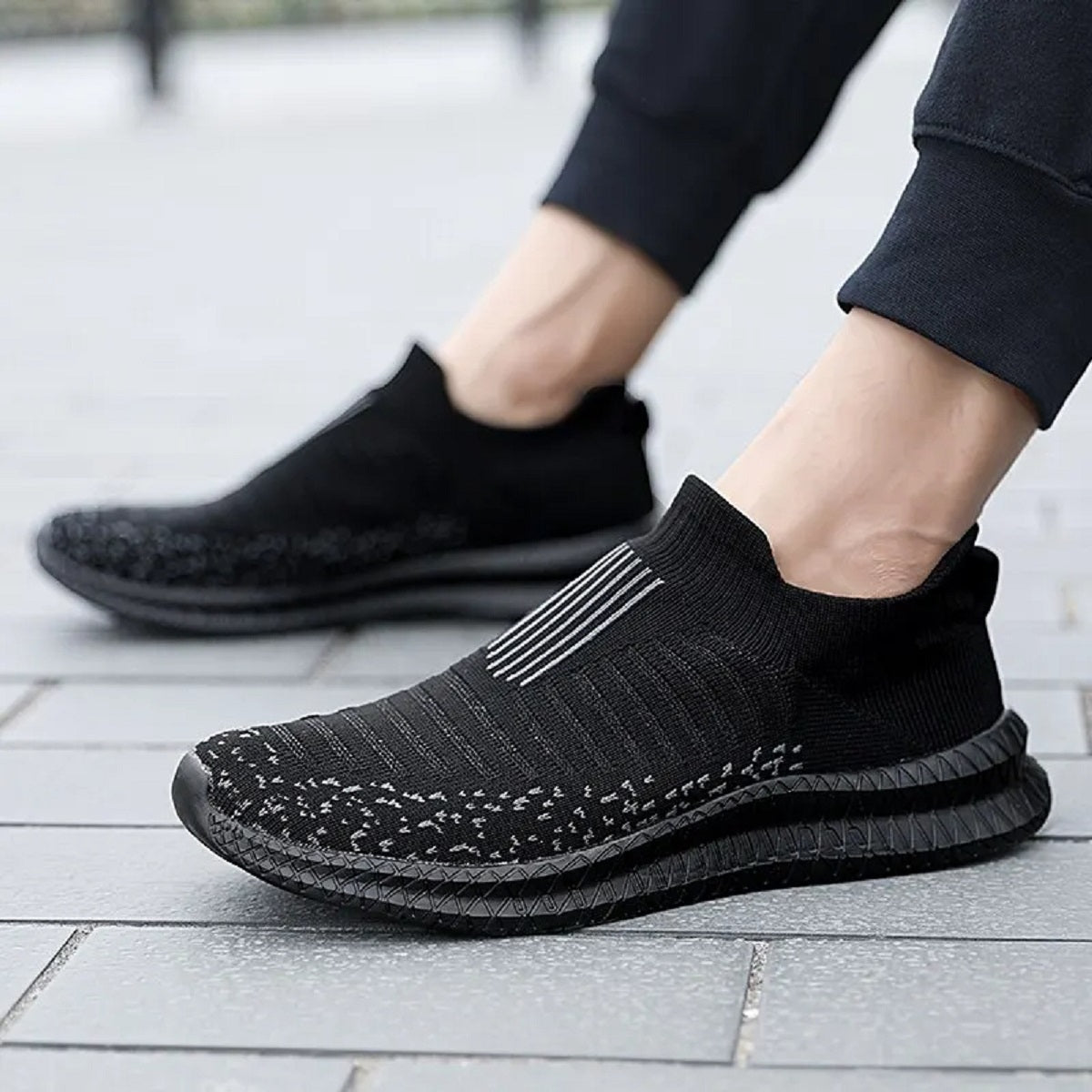 Men's Breathable Walking Sneakers Sock Jogging Shoes