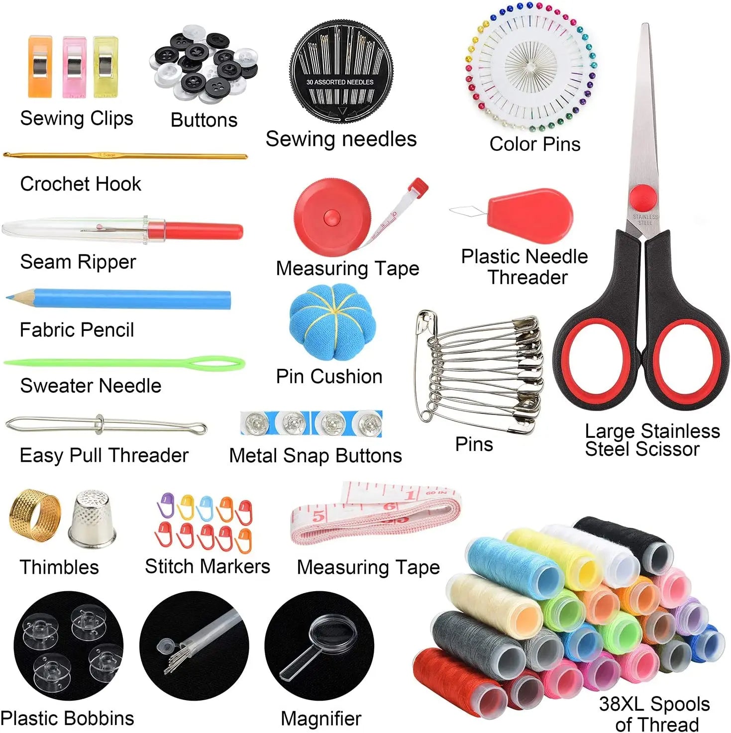 Large Premium Sewing Supplies DIY and Home Button Repair Kit
