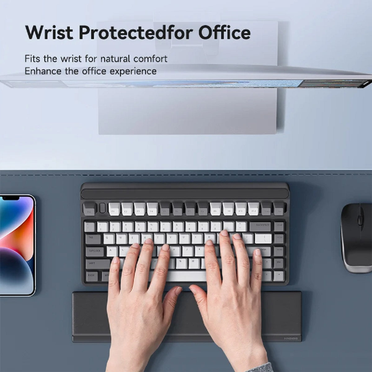Keyboard Wrist Rest Pad Ergonomic Soft Memory Foam Storage Box
