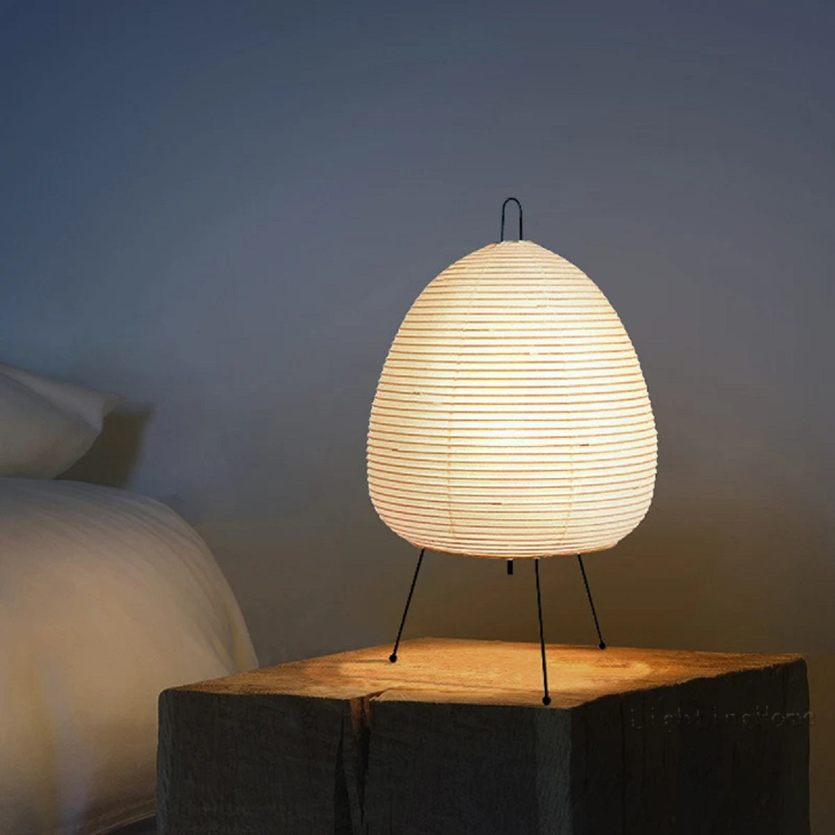 Dimmable Japanese Printed Rice Paper Lantern Table Lamp