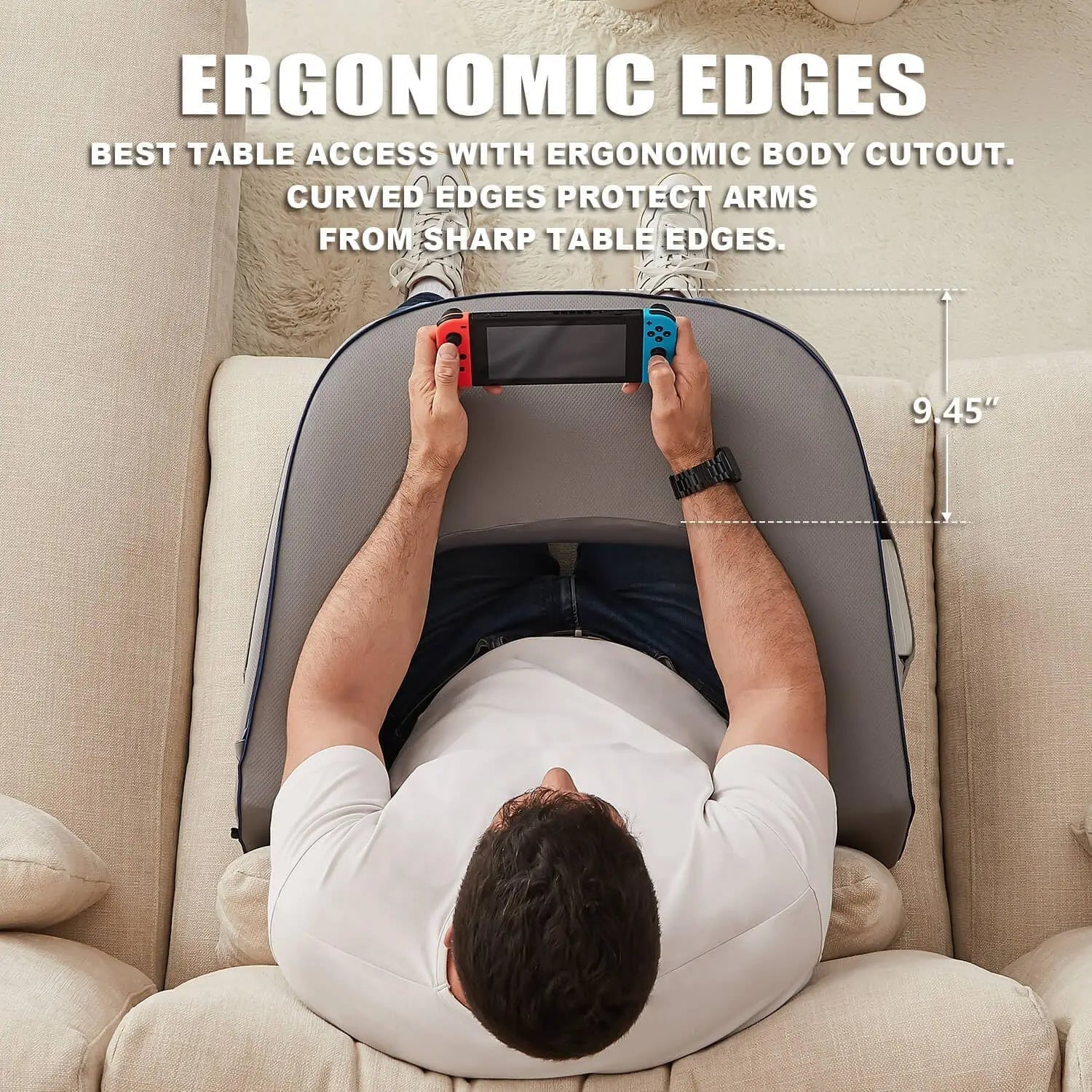 Memory Foam Lap Desk Pillow - Laptop Support for Bed & Couch
