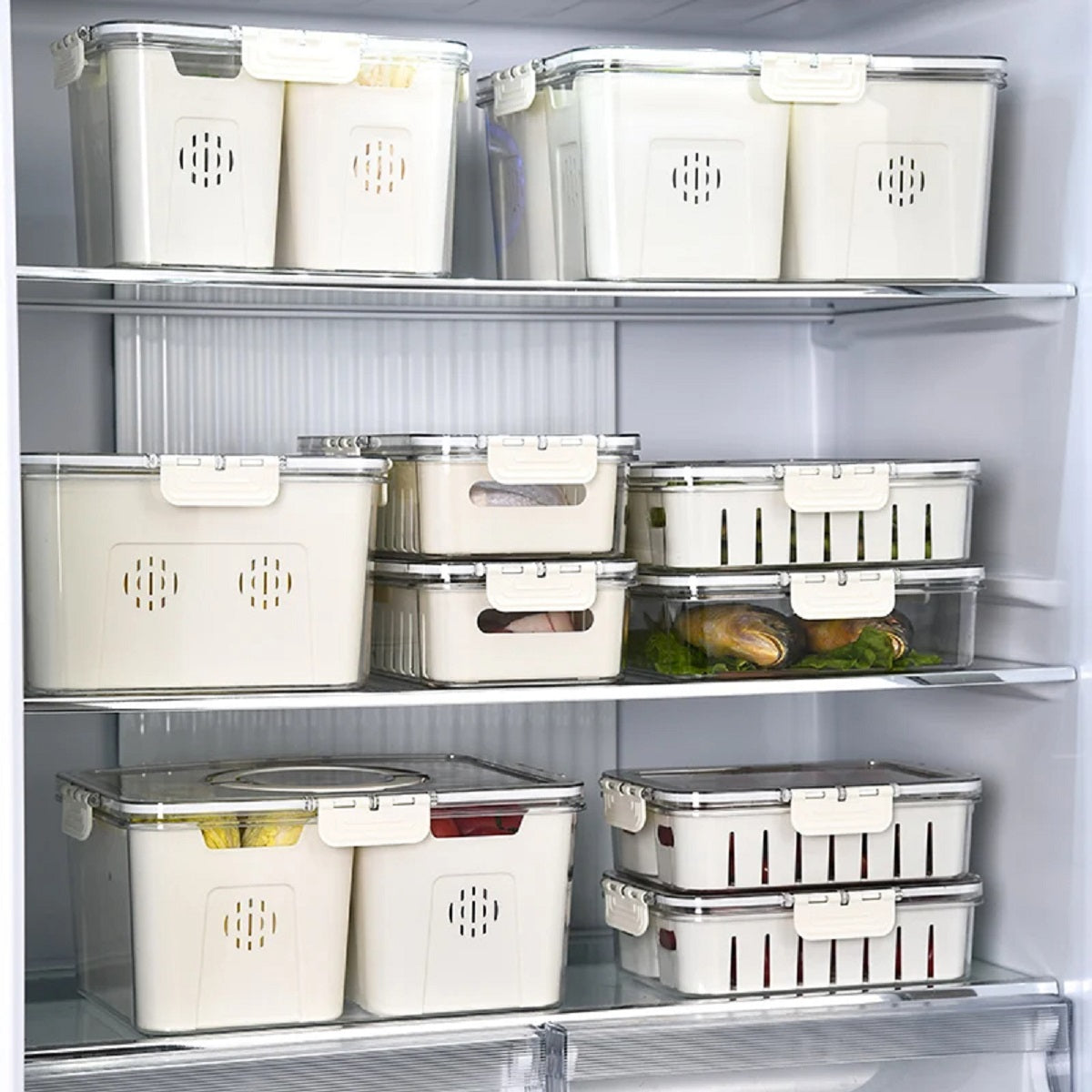 Kitchen Drain & Storage Box - Pet Refrigerator Organizer with Handle