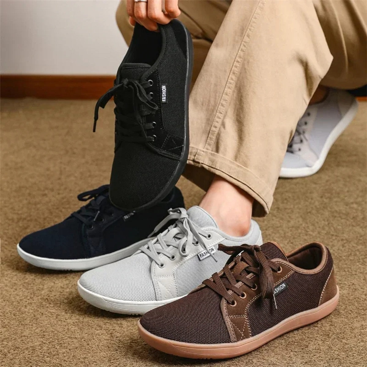 Wide Barefoot Shoes - Breathable Minimalist Sneakers with Zero Drop Sole