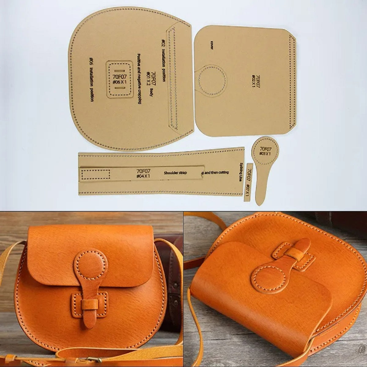 DIY Handbag Pattern Stencil Leather Template Kit for Bag