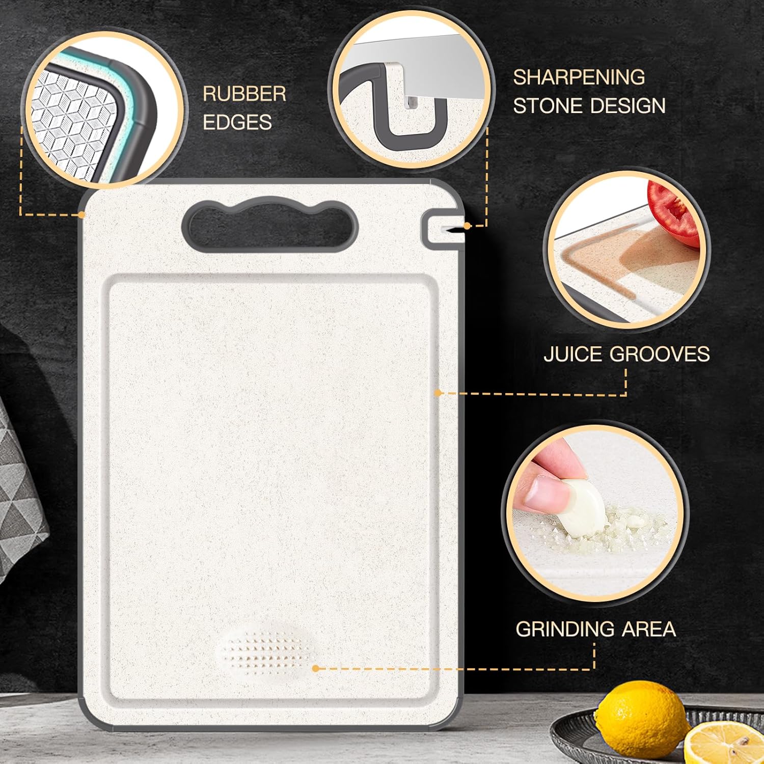 Antibacterial Stainless Steel Cutting Board - Double-Sided Scratch-Resistant & Anti-Slip