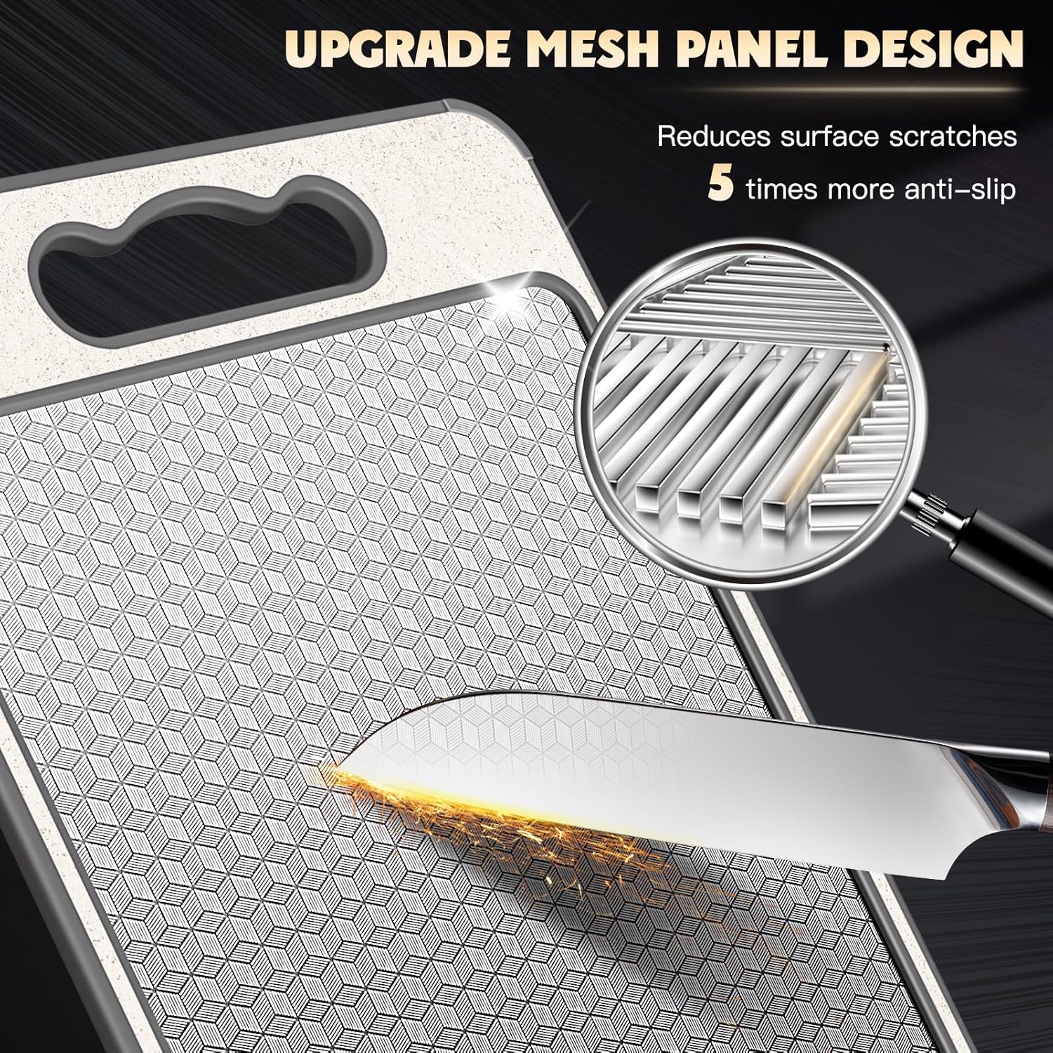 Antibacterial Stainless Steel Cutting Board - Double-Sided Scratch-Resistant & Anti-Slip