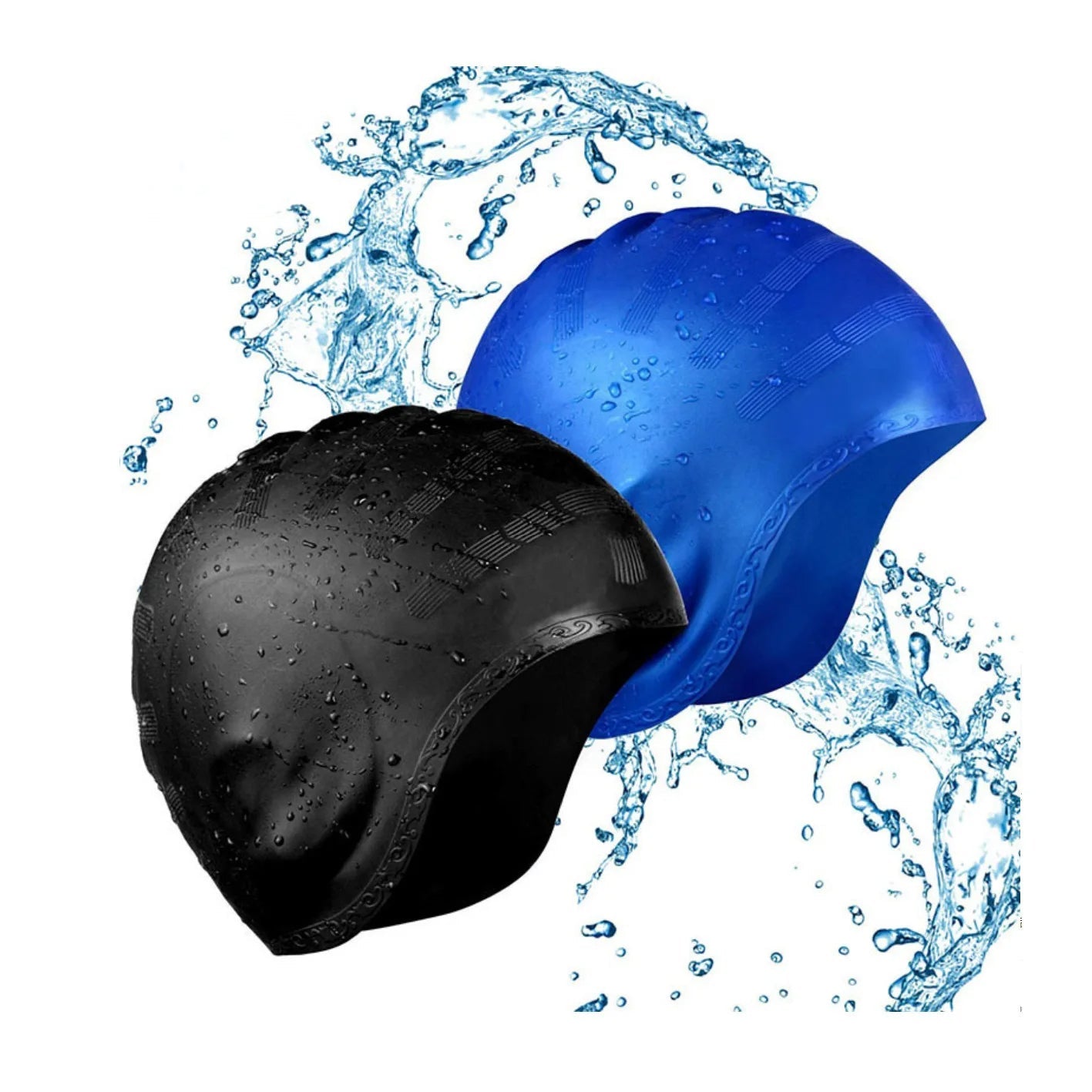Waterproof Silicone Swim Cap - Non-Slip Pool Cap with Ear Protection