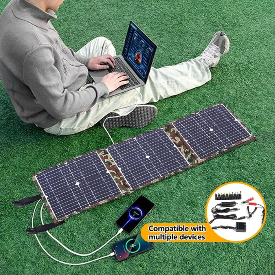 Camping Solar Panel Power Station Kit