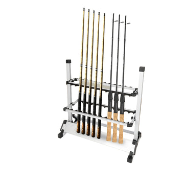 Aluminum Fishing Rod Rack - 24-Rod Freestanding Storage Stand
