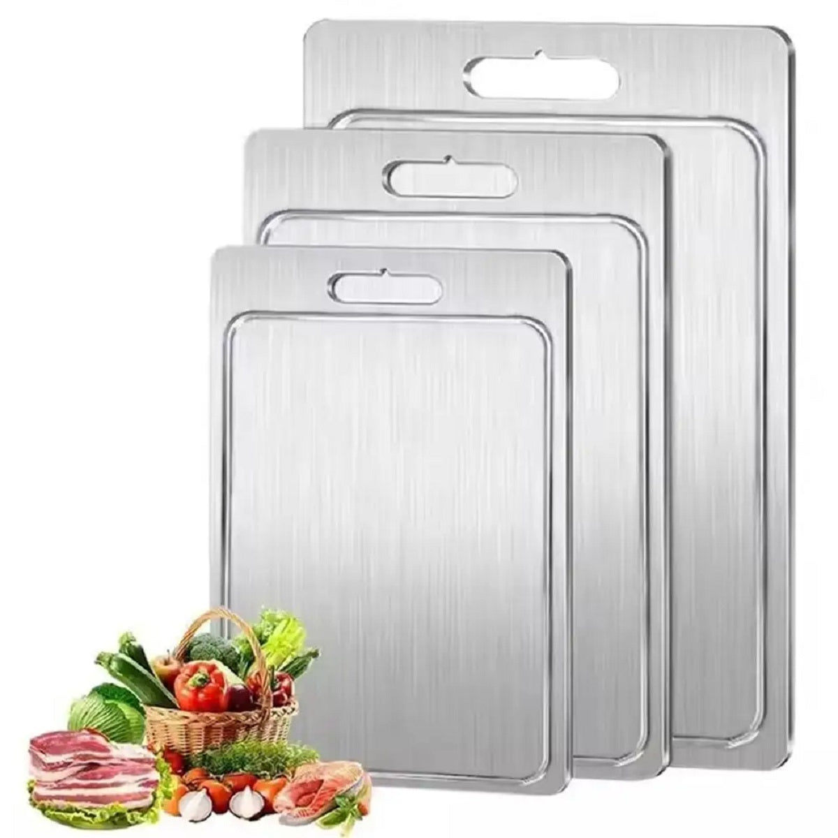 Titanium Kitchen Cutting Board - Stainless Steel Double-Sided and Durable
