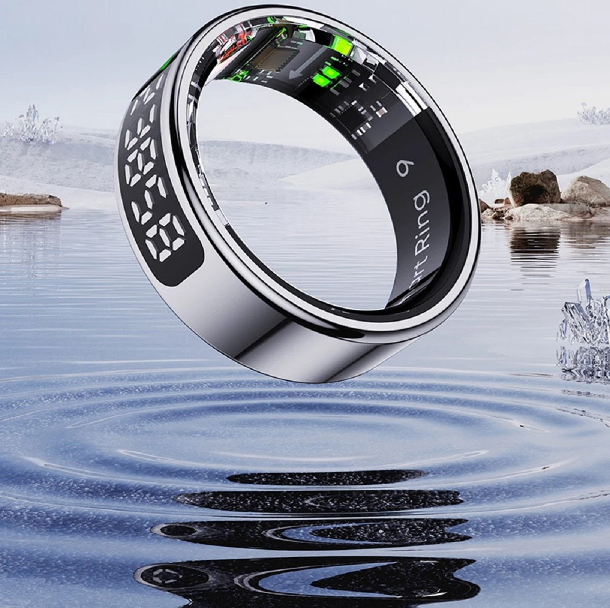 Smart Ring with Display - Touchscreen Health Tracker 5ATM Waterproof