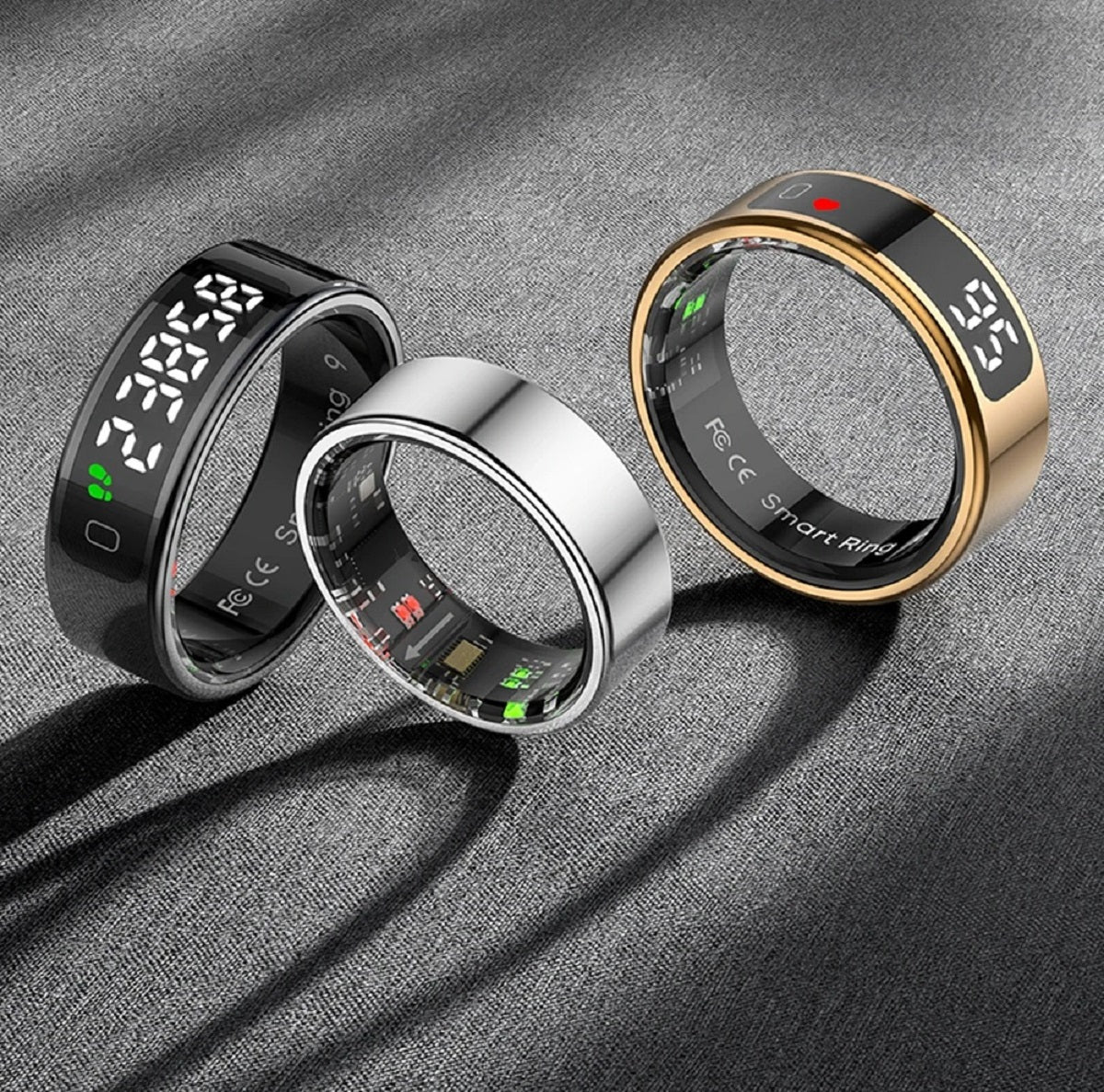 Smart Ring with Display - Touchscreen Health Tracker 5ATM Waterproof
