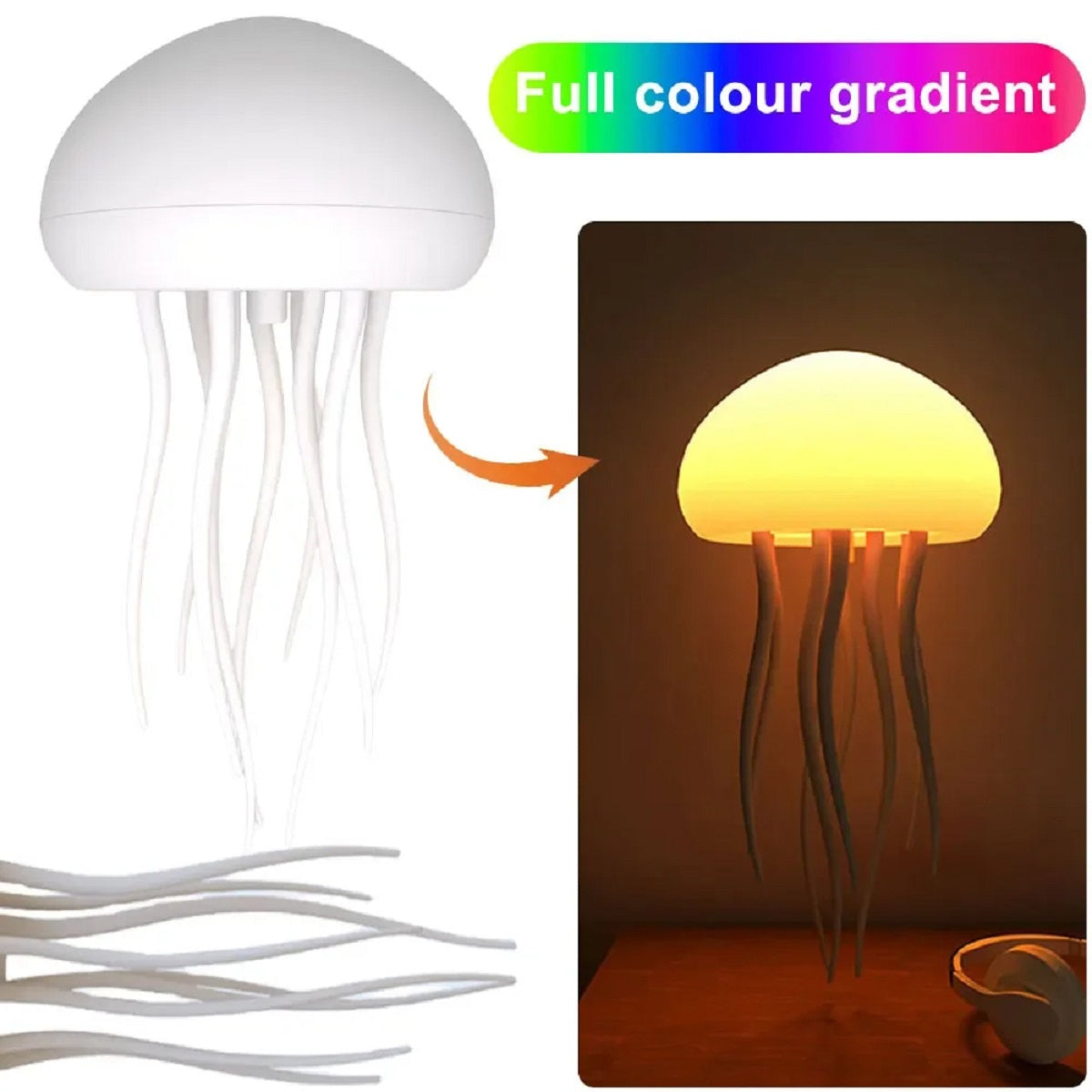 RGB Jellyfish Night Light - Voice-Control Type-c Bedside Lamp