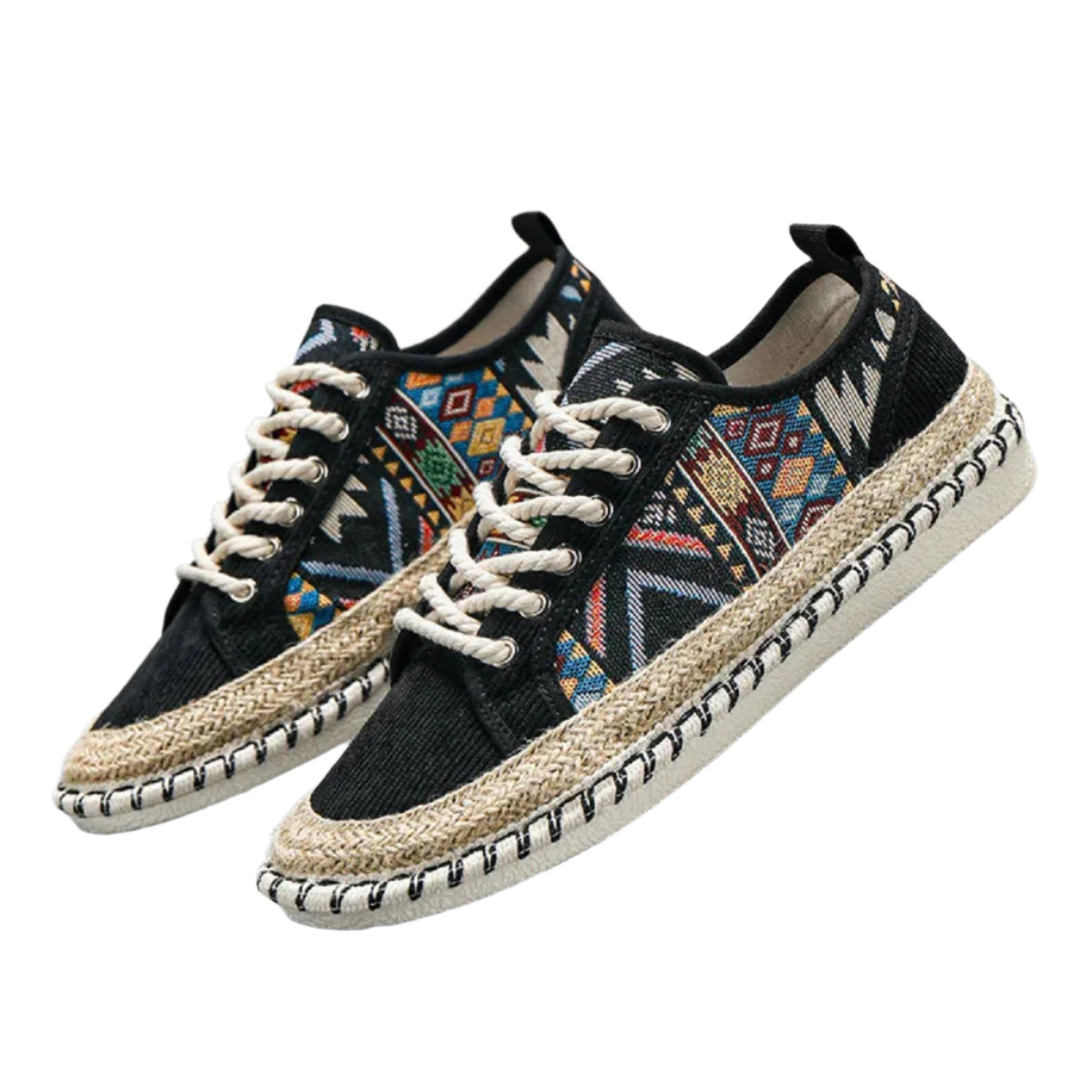 Men's Ethnic Style Canvas Shoes - Breathable Flat Fisherman Loafers