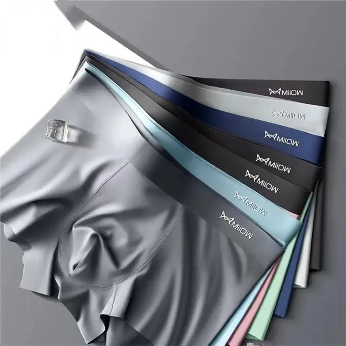 3-Pack Ice Silk Men's Boxers - Seamless Metal Fiber Antistatic Underwear