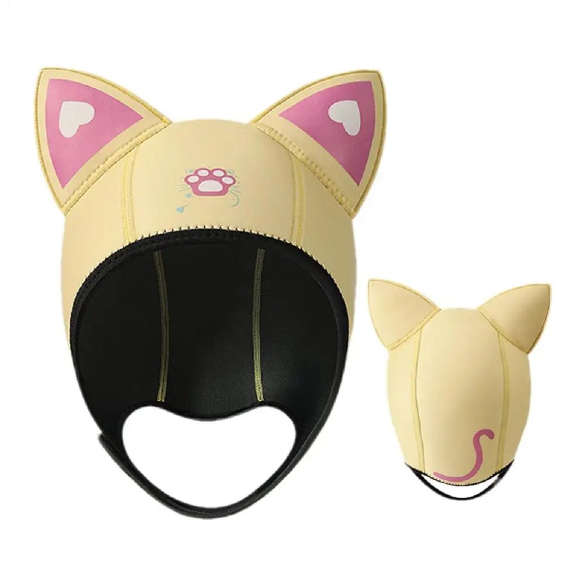 Neoprene Cute Cat Ear Diving Hood - Warm Elastic Snorkeling Swimming Hat