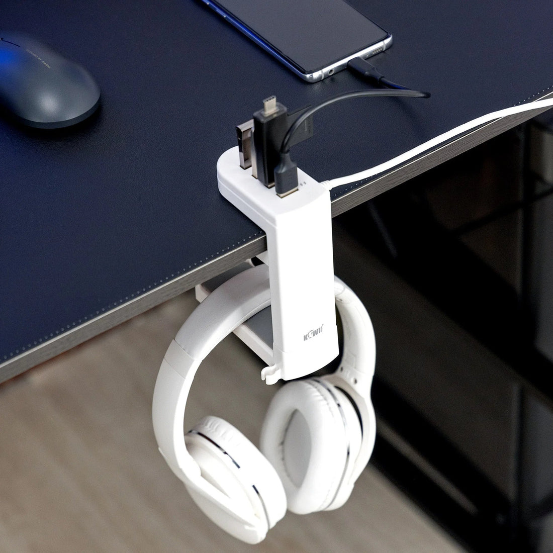 Rotating Headset Stand with USB Charging Station