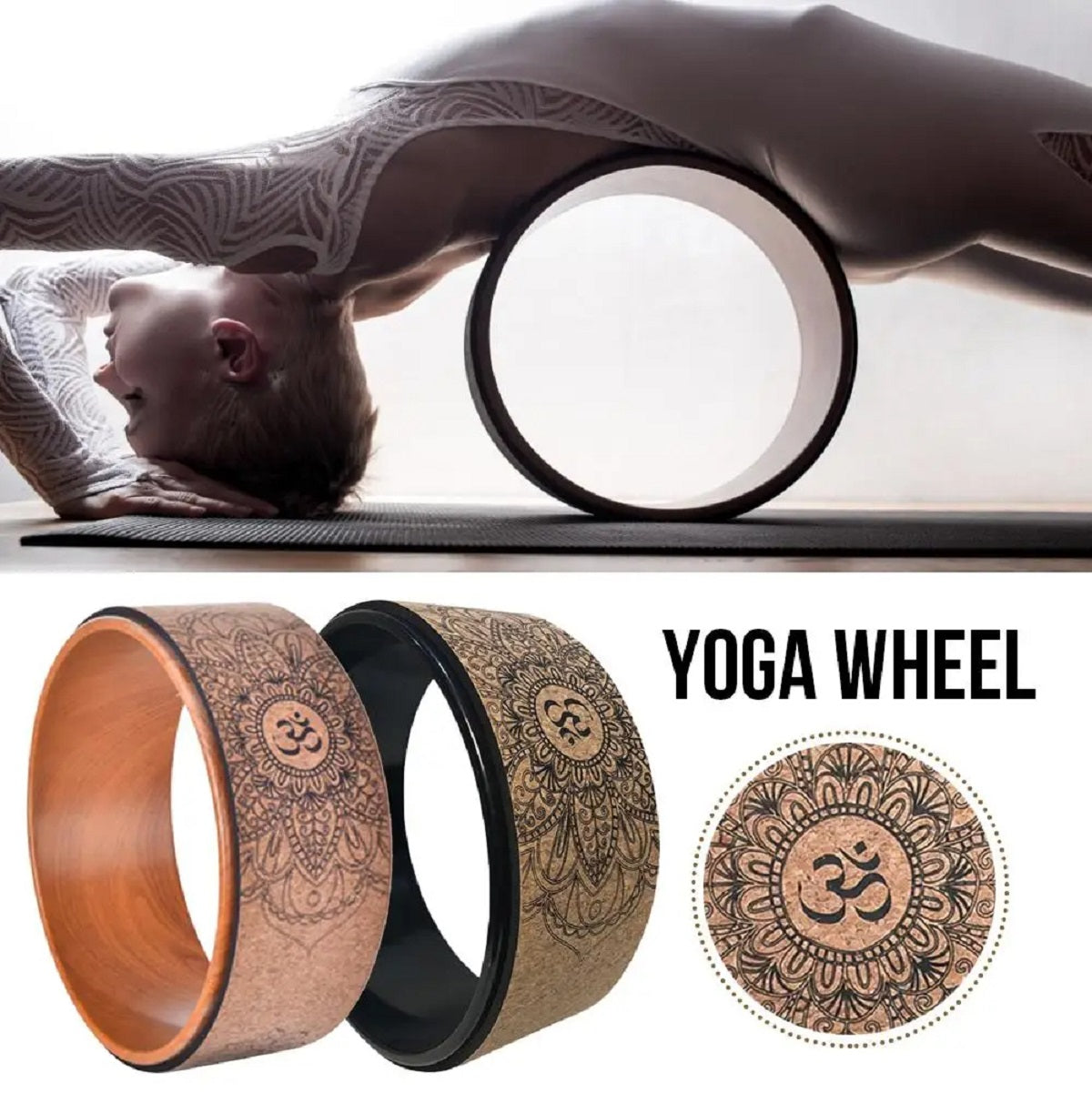 Natural Cork Wheel - Backbend and Stretch Support for Pilates Relaxation