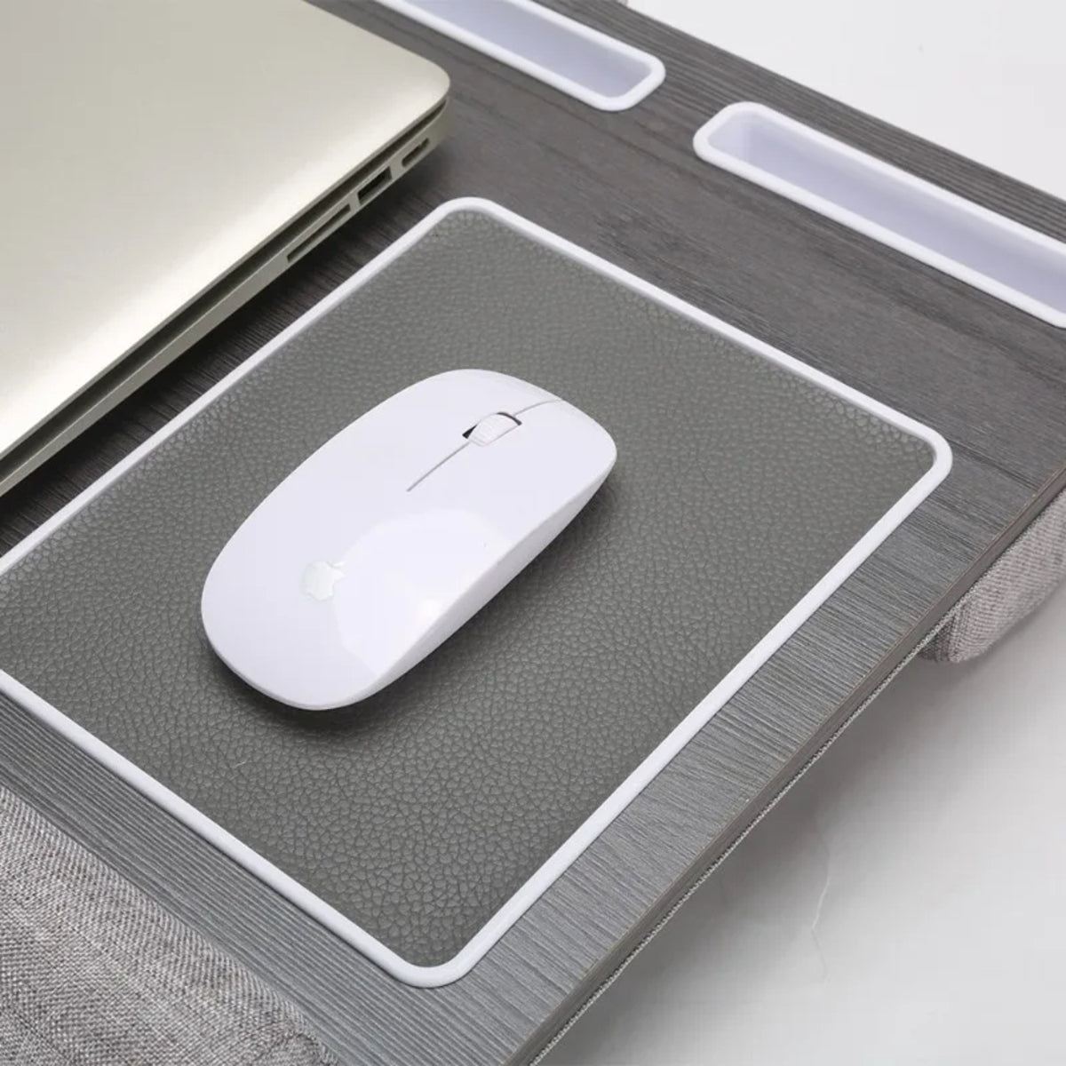 Portable Laptop Lap Desk - Double-Groove Anti-Slip Built-In Mouse Pad