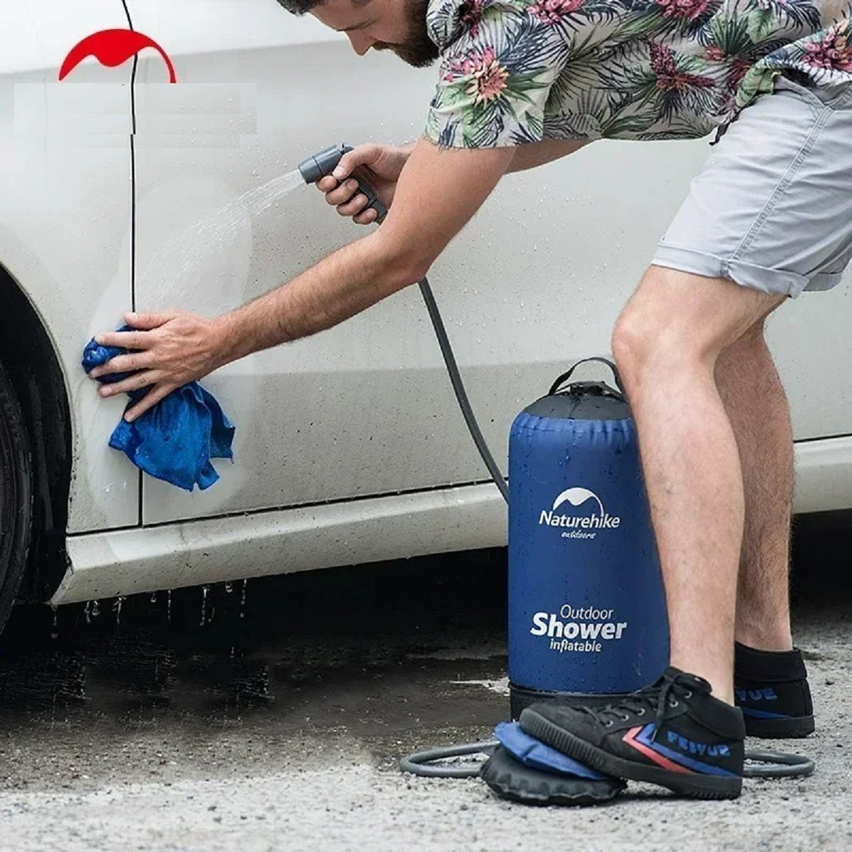 2.9 gal Portable Camp Shower with Foot Pump