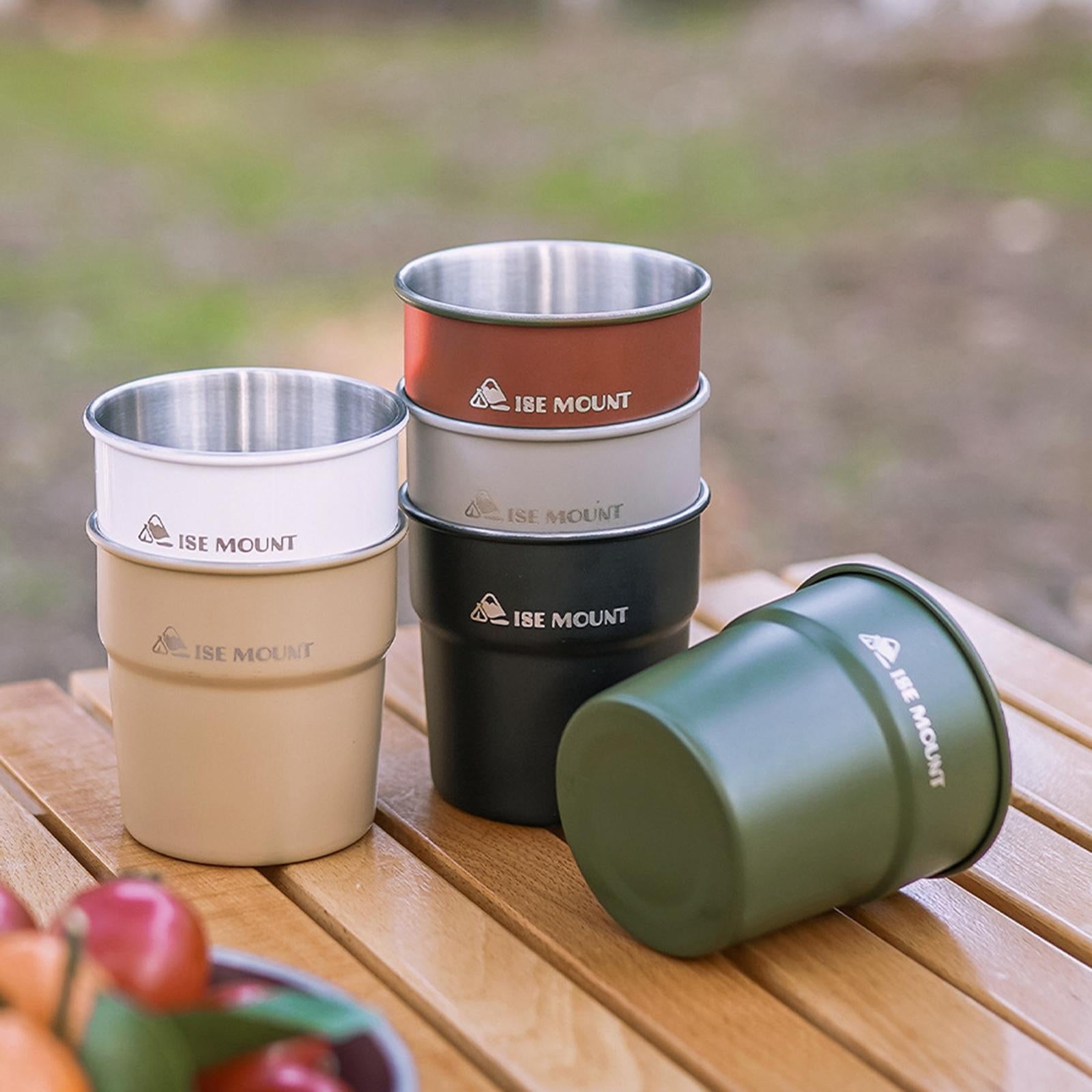 4pcs Outdoor Portable Stainless Steel Cup Set