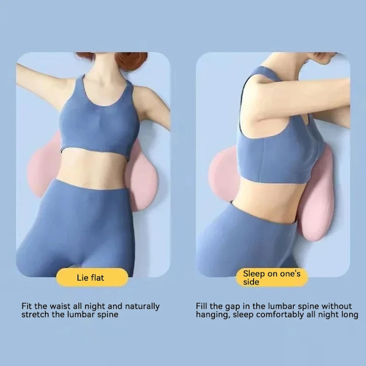 Ergonomic Lumbar Support Pillow - Memory Foam Cushion for Back
