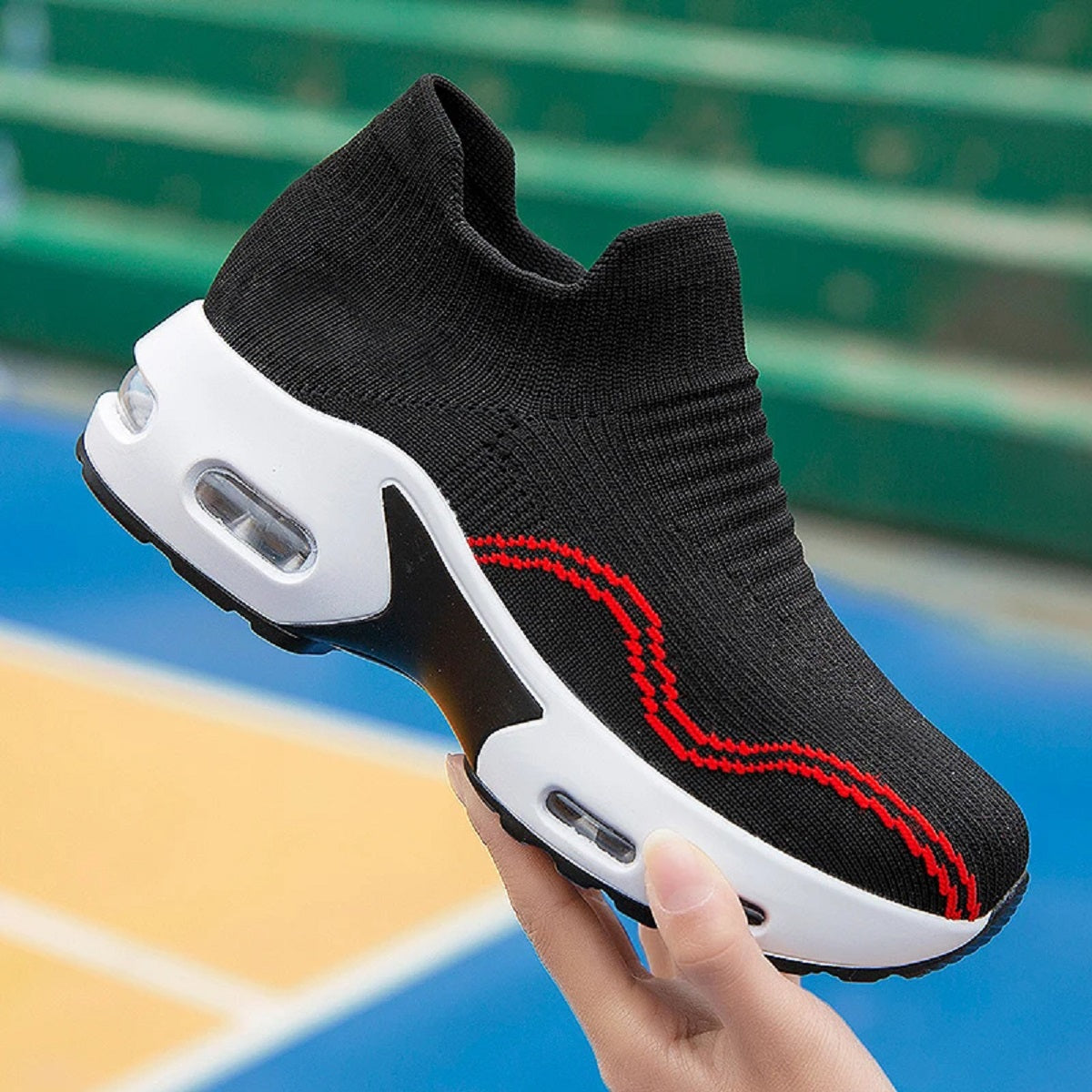 Women's Mesh Platform Sneakers - Breathable Slip-On Shoes